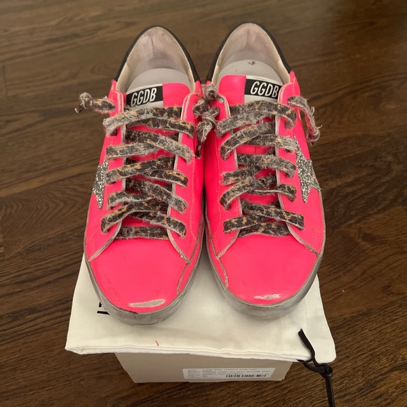 Golden Goose Neon Pink Superstar Sneakers - Picture 2 of 5